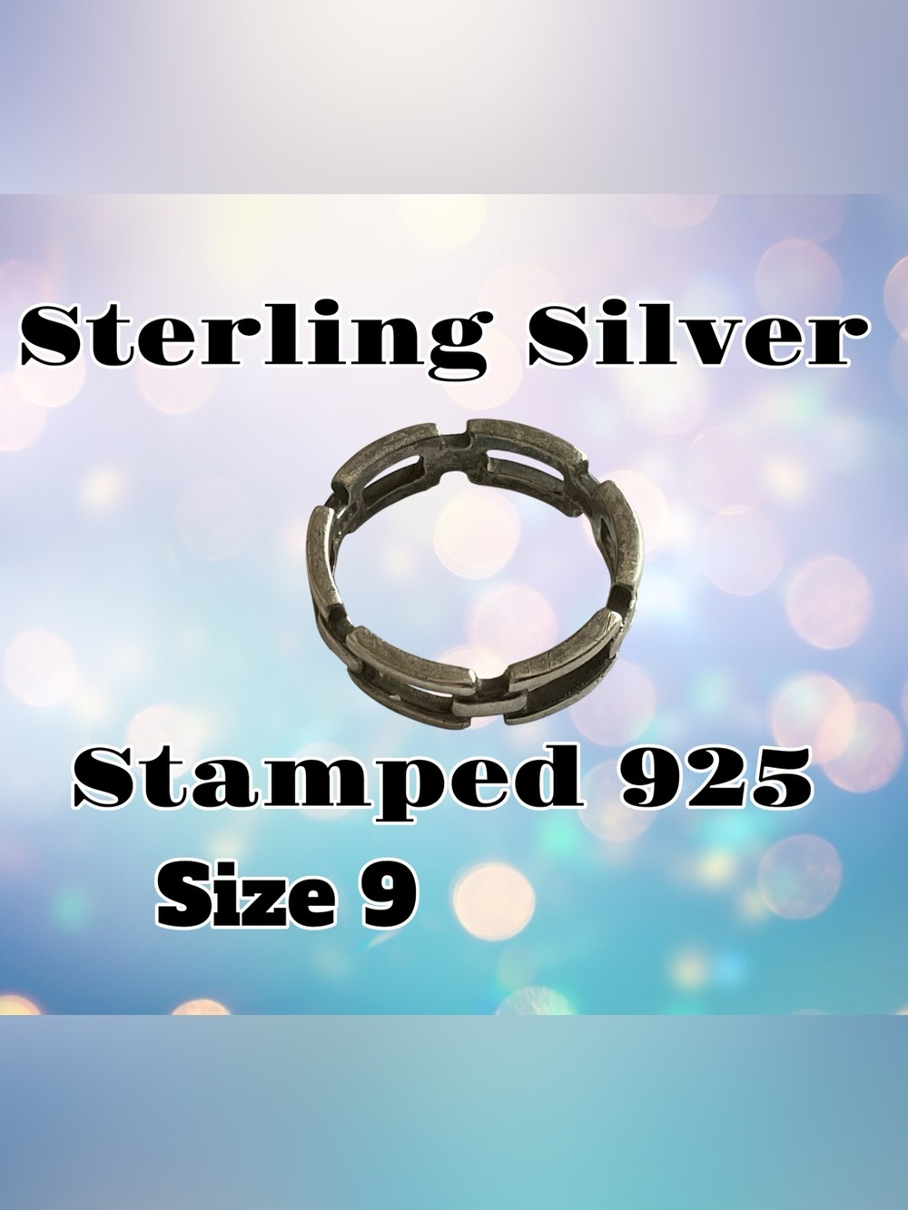 Silver 925 Sterling-Stamped Men's Band Ring - Size 9